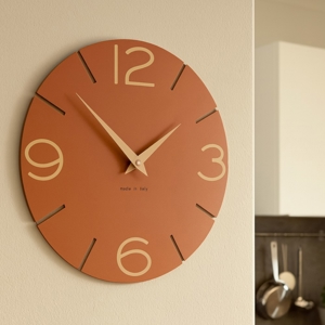 Orologio da parete tondo terracotta moderno