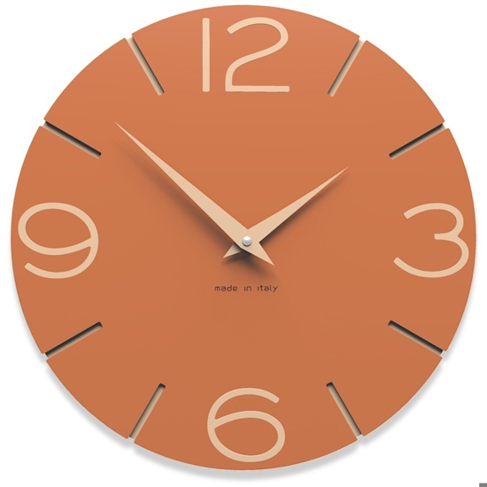 Orologio da parete tondo terracotta moderno