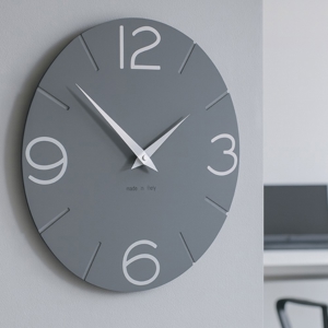 Orologio da parete tondo moderno grigio quarzo