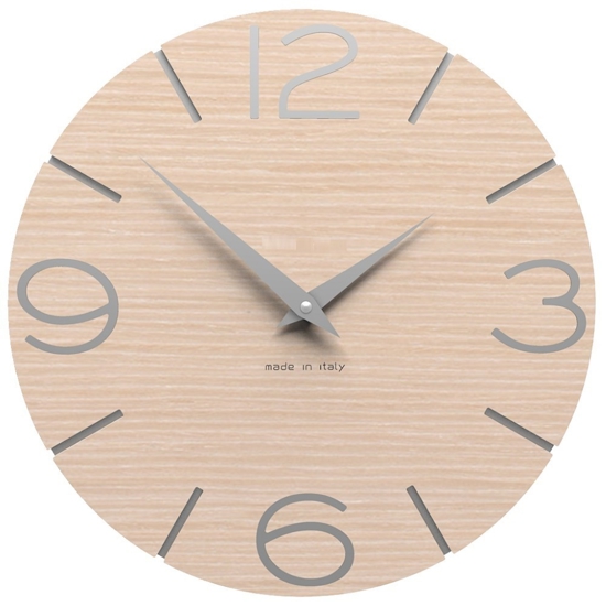 Orologio a parete rotondo moderno legno rovere decape