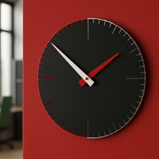 Orologio da parete moderno antracite arancione bianco