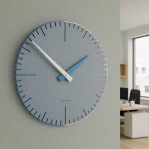 Exacto orologio da parete carta da zucchero blu bianco in legno