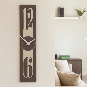Orologio da parete moderno sabbia e marrone in legno