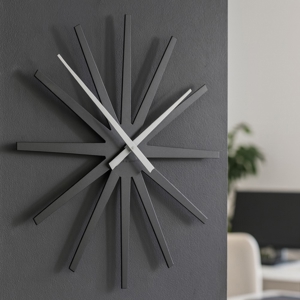 Orologio da parete moderno 81cm nero grigio in legno