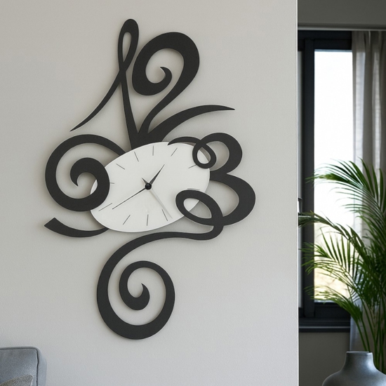 Orologio da parete nero moderno design ovale