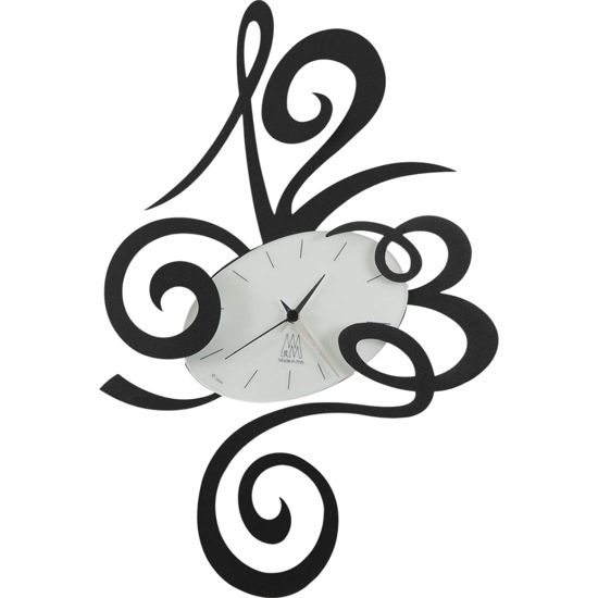 Orologio da parete nero moderno design ovale