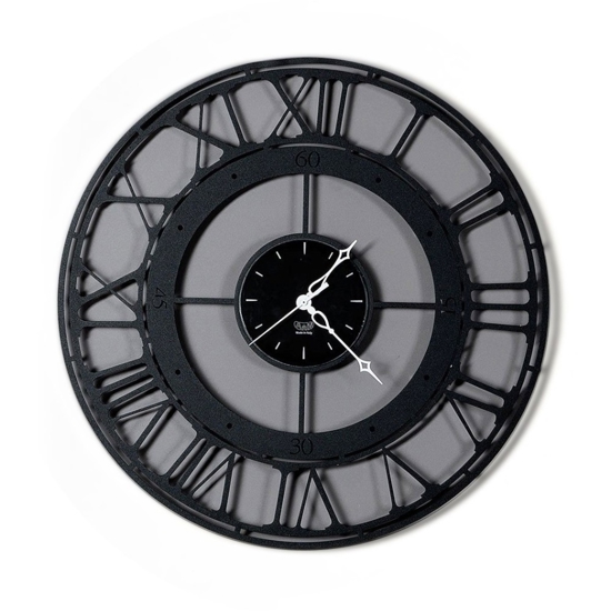 Orologio da muro nero 50cm numeri romani design