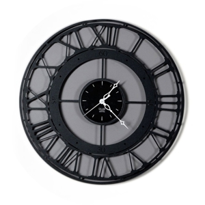 Orologio da muro nero 50cm numeri romani design