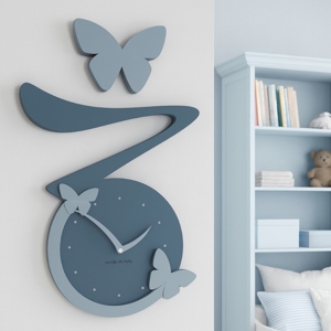 Orologio moderno da parete farfalle legno carta da zucchero