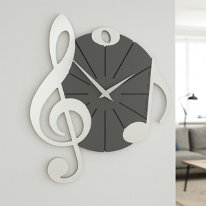 Orologio da parete musica design moderno legno bianco grigio