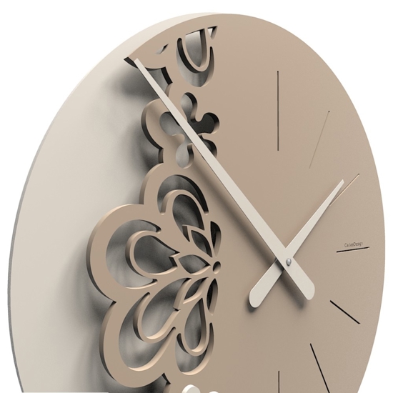 Orologio rotondo da parete design moderno legno caffelatte