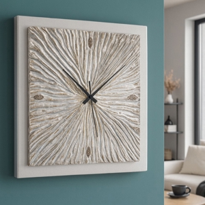 Visualizza i dettagli per Orologio da parete decorativo design argento per soggiorno Orologio da parete decorativo design argento per soggiorno