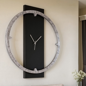Orologio da muro per soggiorno moderno nero argento