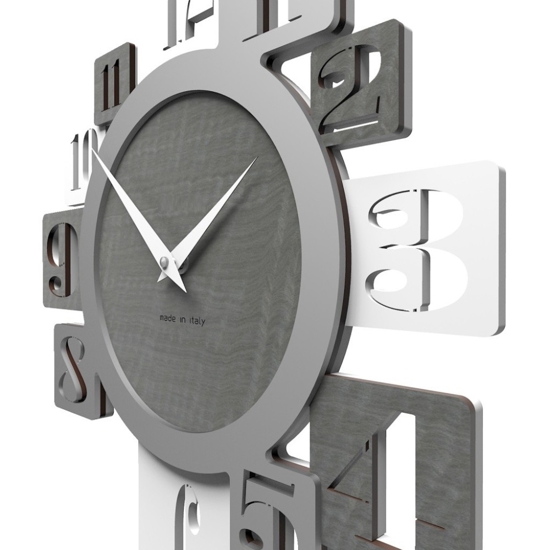 Orologio moderno da muro design legno grigio