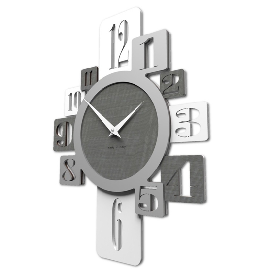 Orologio moderno da muro design legno grigio