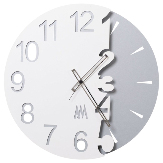 Orologio da parete rotondo 50cm moderno bianco neve grigio