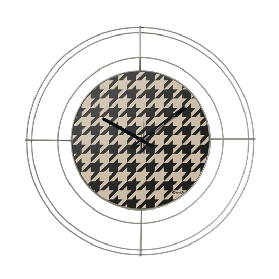 Orologio da parete design geometrico rotondo metallo sabbia