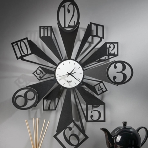 Orologio nero da muro numeri moderni tridimensionale