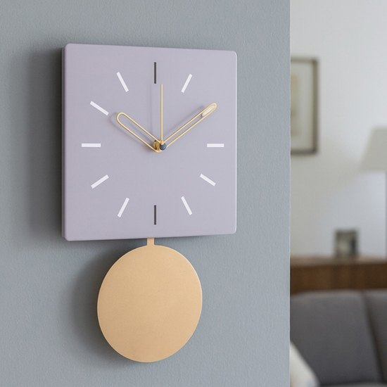 Orologio da muro a pendolo oro moderno quadrato gelso Orologio da muro a pendolo oro moderno quadrato gelso