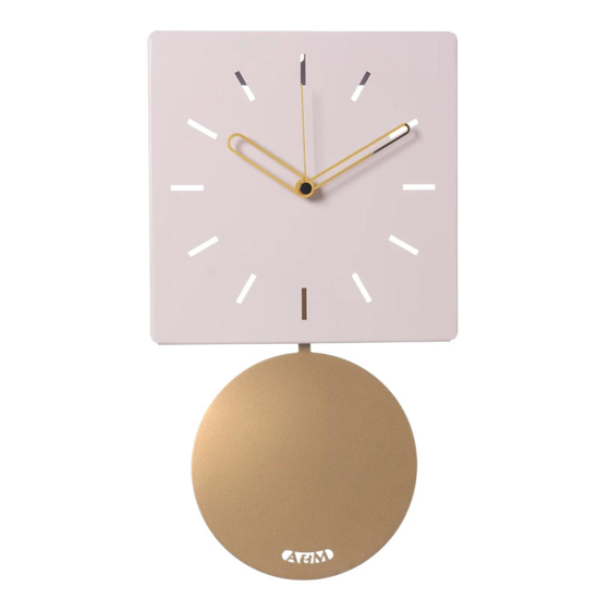 Orologio da muro a pendolo oro moderno quadrato gelso