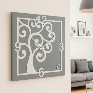 Visualizza i dettagli per Orologio da parete albero della vita quadrato grigio bongelli preziosi Orologio da parete albero della vita quadrato grigio bongelli preziosi