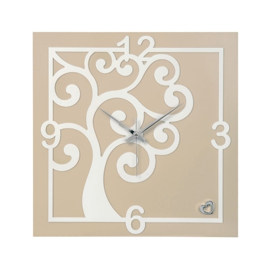 Orologio da muro albero della vita nocciola quadrato bongelli preziosi