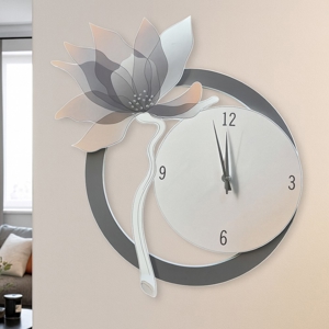 Orologio da parete fiore moderno cipria con strass bongelli preziosi