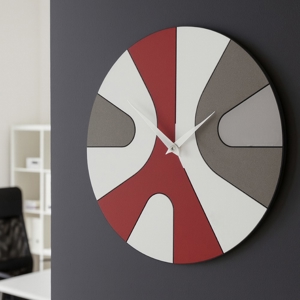 Visualizza i dettagli per Orologio da parete per cucina rotondo rosso in legno 34cm Orologio da parete per cucina rotondo rosso in legno 34cm