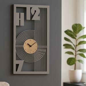 Orologio da parete moderno rettangolare fango oro