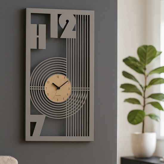 Orologio da parete moderno rettangolare fango oro