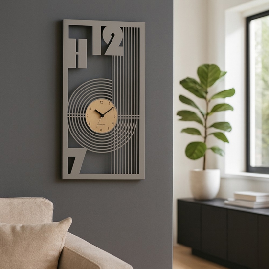 Orologio da parete moderno rettangolare fango oro