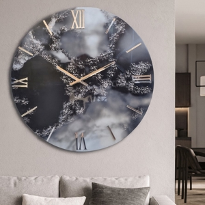 Orologio da parete 40cm smoke nero bianco in resina moderno