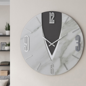 Visualizza i dettagli per Orologio da parete design moderno luna effetto marmo 60cm Orologio da parete design moderno luna effetto marmo 60cm