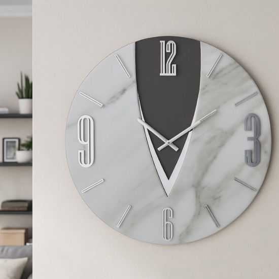 Orologio da parete design moderno luna effetto marmo 60cm