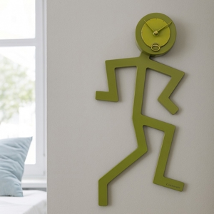 Orologio moderno da muro legno colore verde oliva