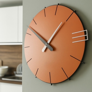 Orologio da muro moderno legno colore terracotta