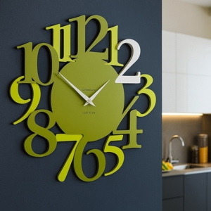 Orologio particolare da parete legno colore verde oliva