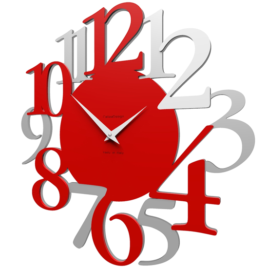 Orologio dada parete moderno rosso fuoco legno