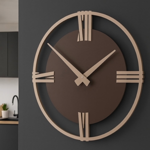 Orologio rotondo moderno a muro 30cm cioccolato