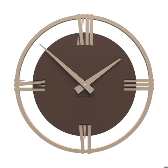 Orologio rotondo moderno a muro 30cm cioccolato
