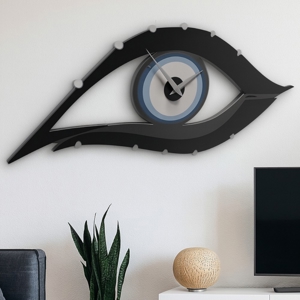 Orologio da parete moderno legno azzurro polvere