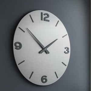 Orologio rotondo da parete moderno smarty legno colore alluminio