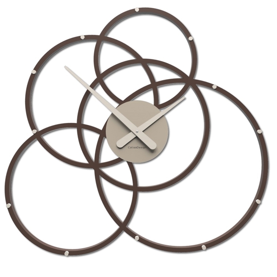 Orologio da parete moderno cioccolato e tortora 