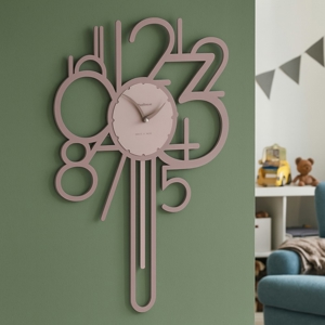 Orologio a pendolo da muro moderno legno colore grigio prugna