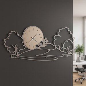 Orologio decorativo da parete paesaggio colore fango