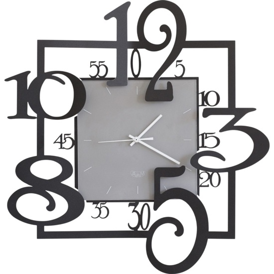 Orologio da muro nero grigio design quadrato moderno