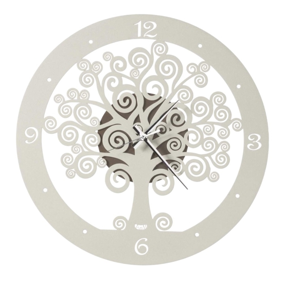 Orologio albero della vita da muro moderno avorio bronzo