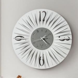 Visualizza i dettagli per Orologio bianco da muro moderno design per soggiorno rotondo Orologio bianco da muro moderno design per soggiorno rotondo