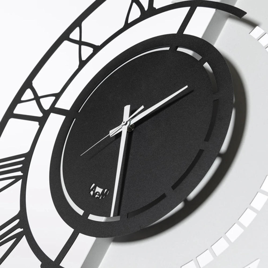 Orologio da muro rotondo nero dual time numeri moderni