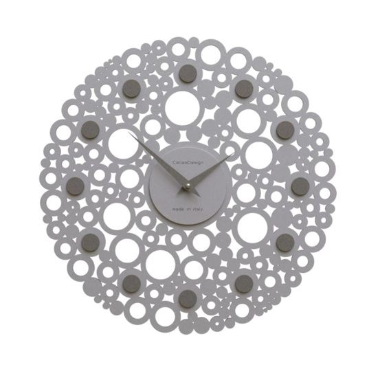 Orologio rotondo da muro moderno legno color alluminio Orologio rotondo da muro moderno legno color alluminio